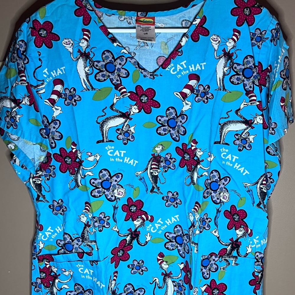 Dr. Seuss scrub top